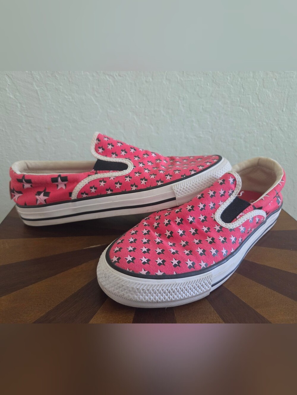 Converse Women's Slip-On Star Canvas Shoes - Pink & Black 10 - Picture 3 of 5